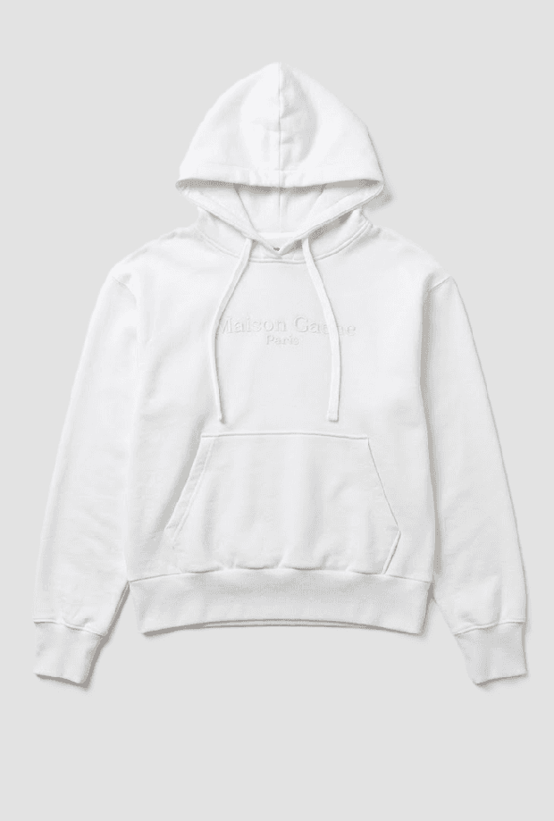hoodie and white woman logo