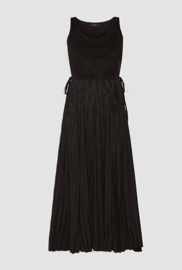 dress with plisse skirt black woman
