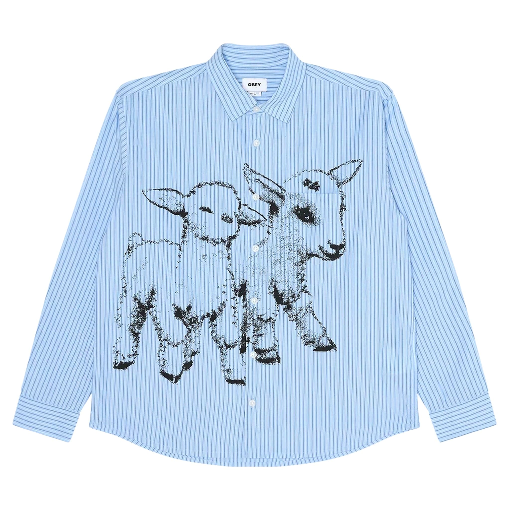 Shirt shirt Obey billy woven ls - light blue