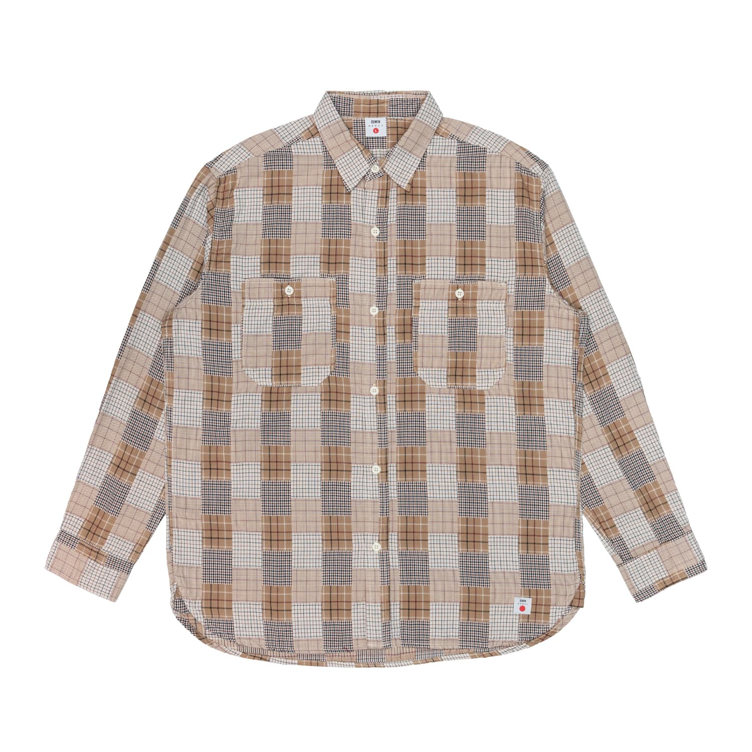 Shirt Man Edwin work japan beige/brown