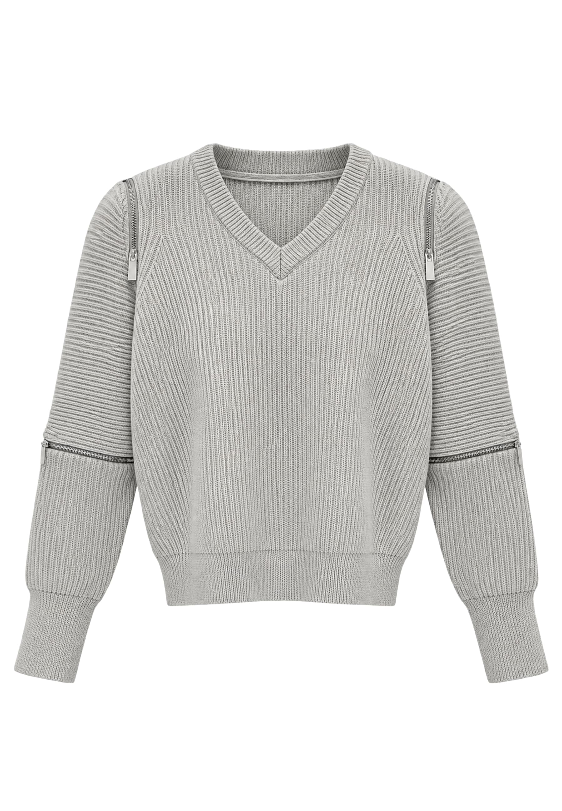 Knit knit mesh Meimeij A V neckline