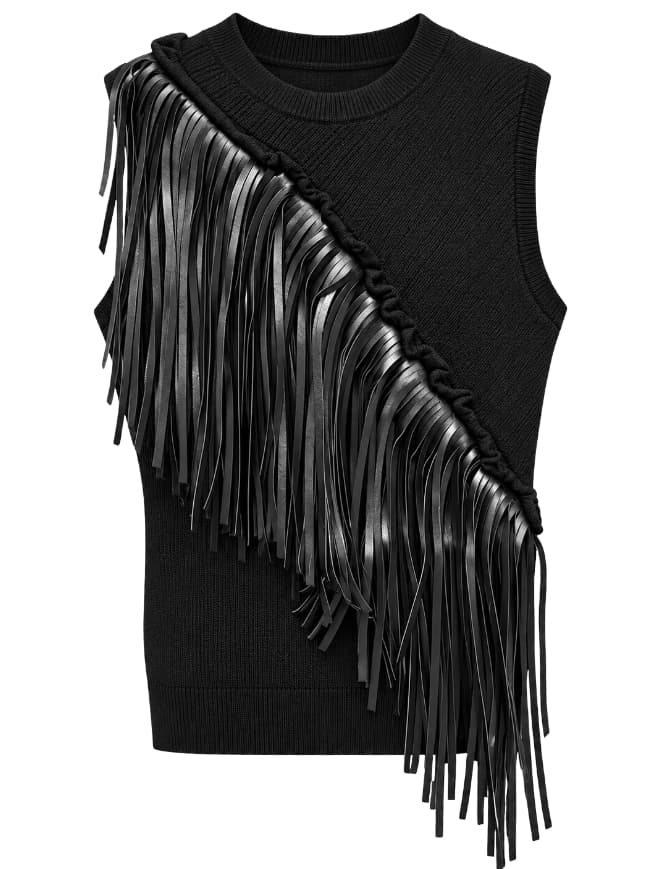 Knit knit mesh Simona Corsellini with fringe