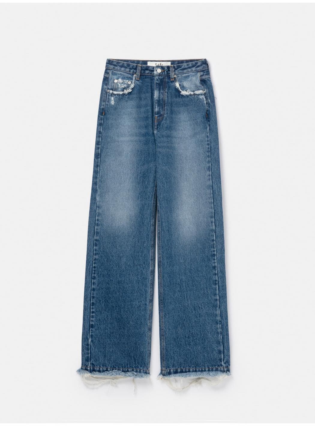 frayed cut jeans