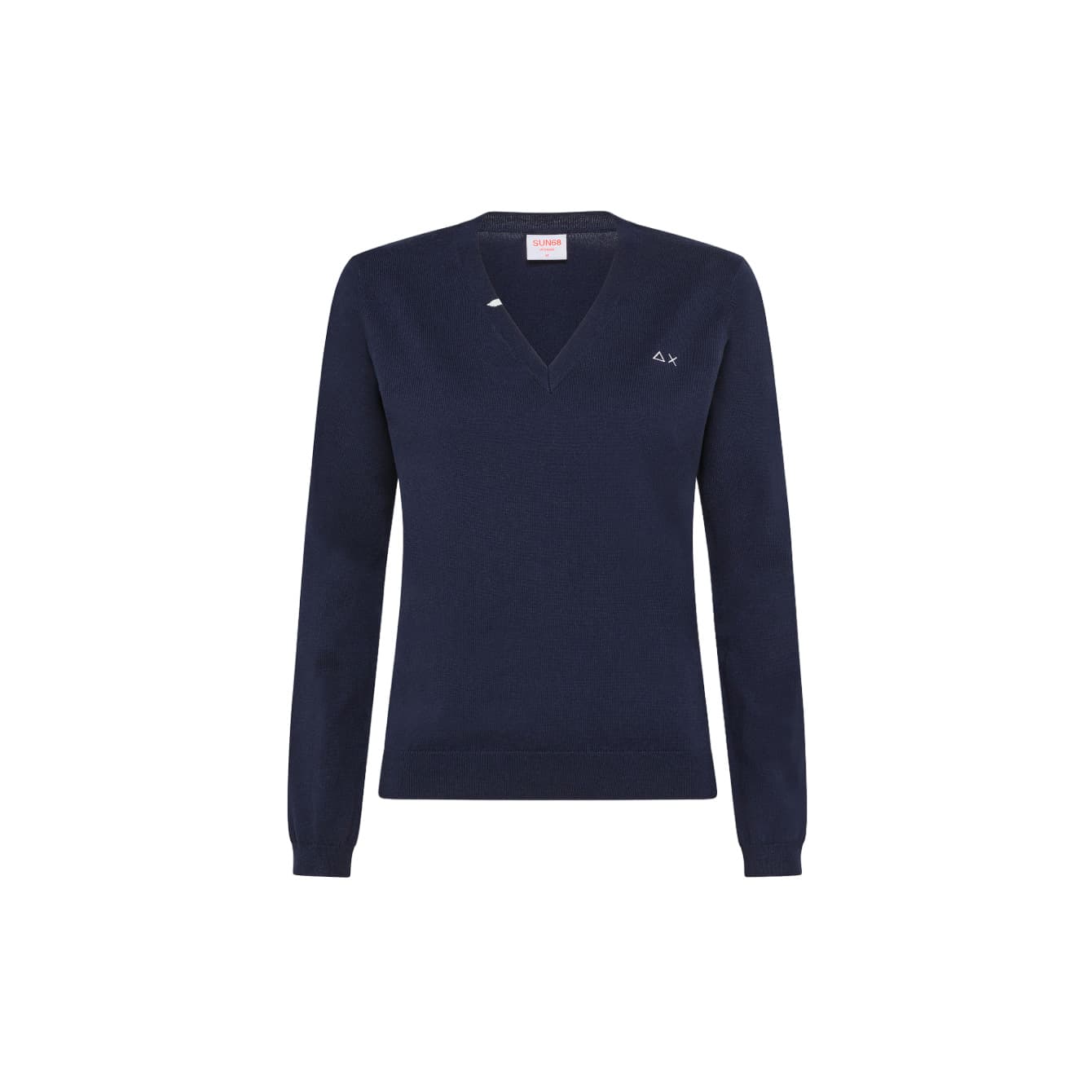 Sun68 - V Neck Solid L/s Navy Blue K30201