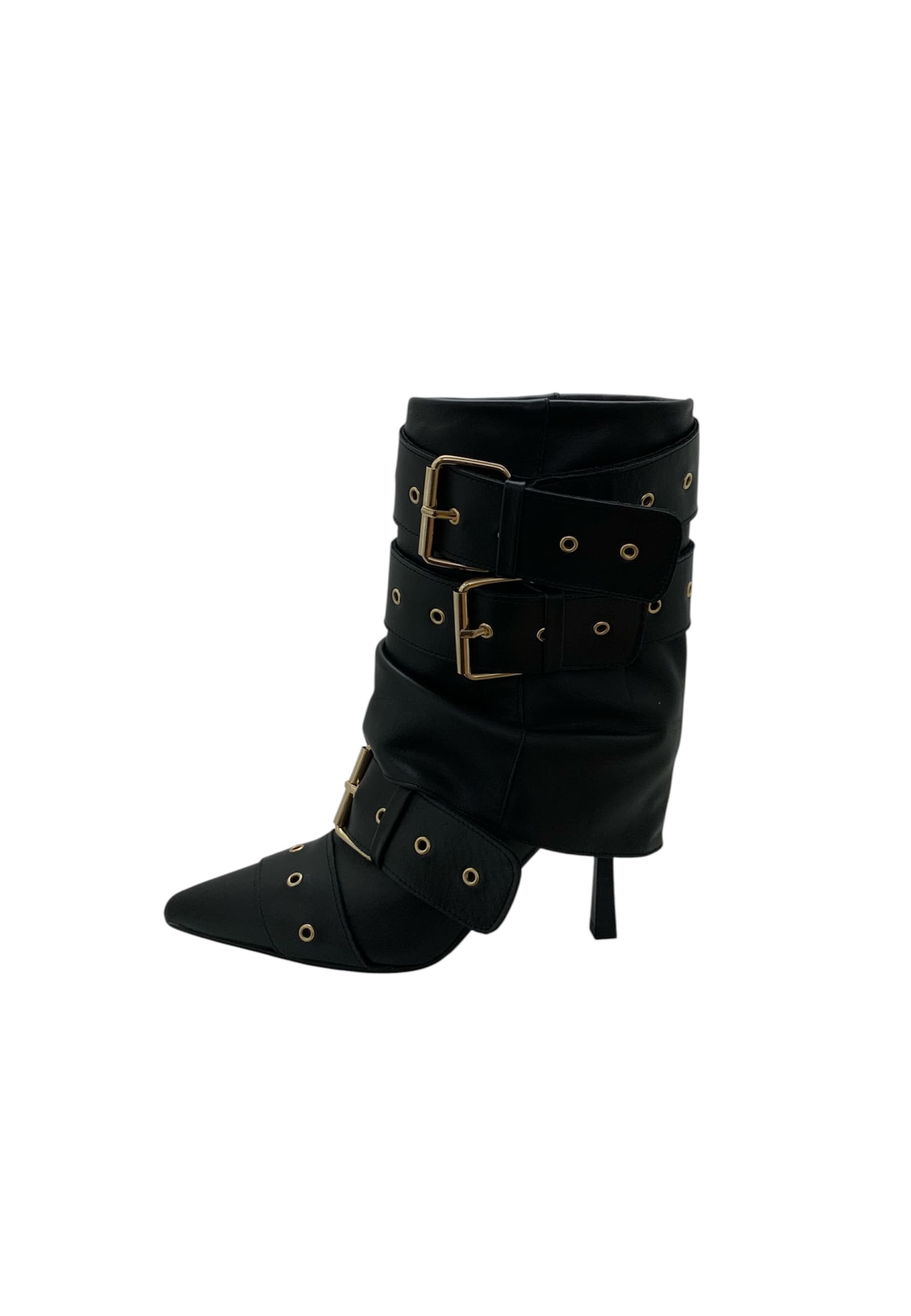 Boots with buckles Woman gisel moire heel 7cm