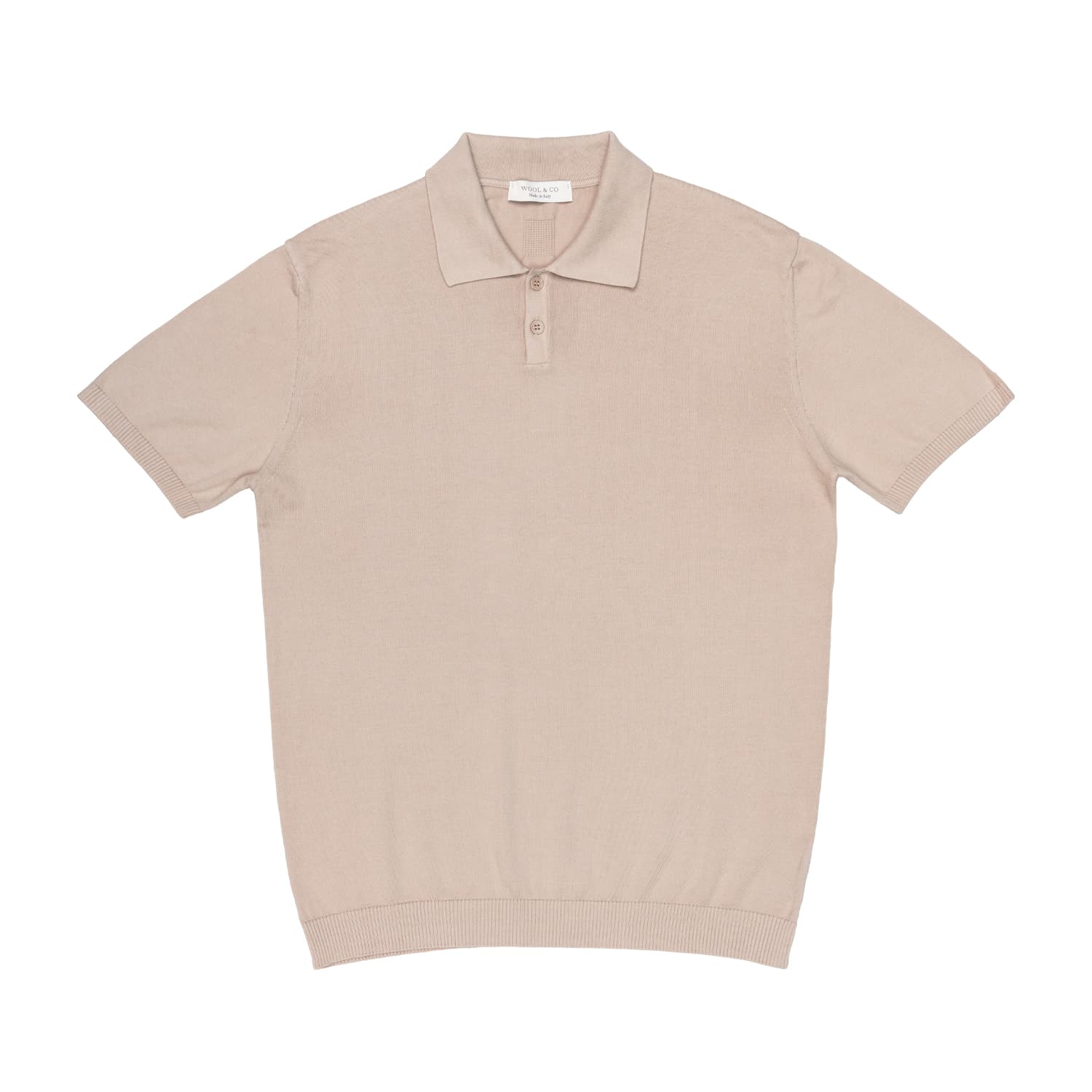 Men's jersey Wool & Co Polo Pettinato Sand