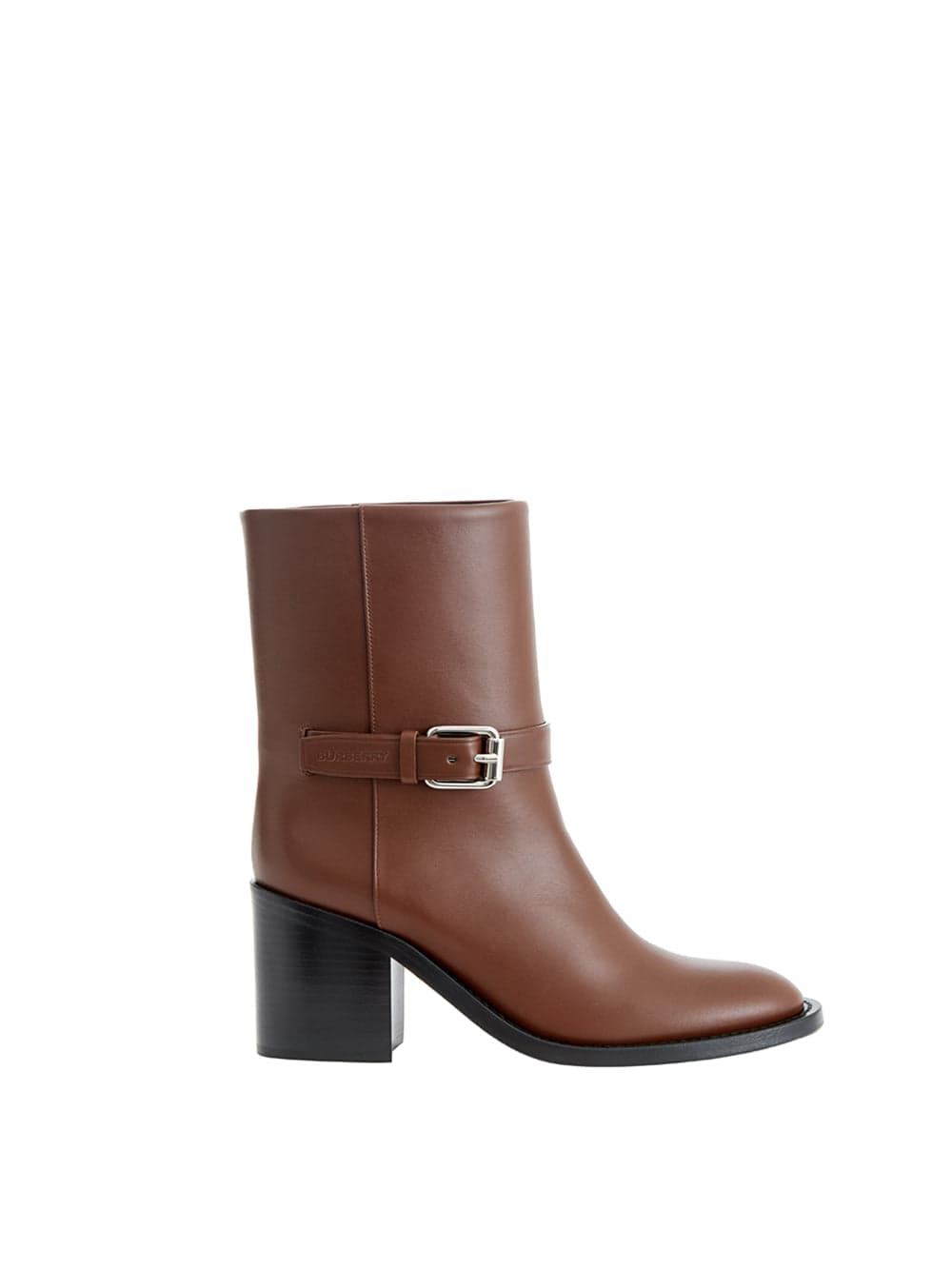 Leather boots Burberry in brown
