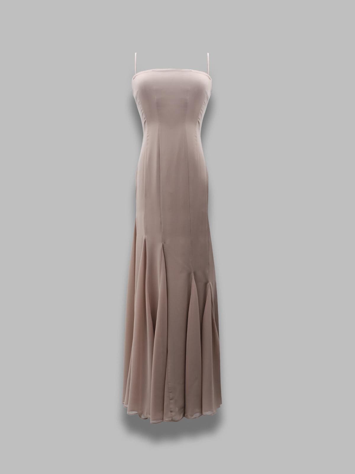 chiffon maxi strap dress