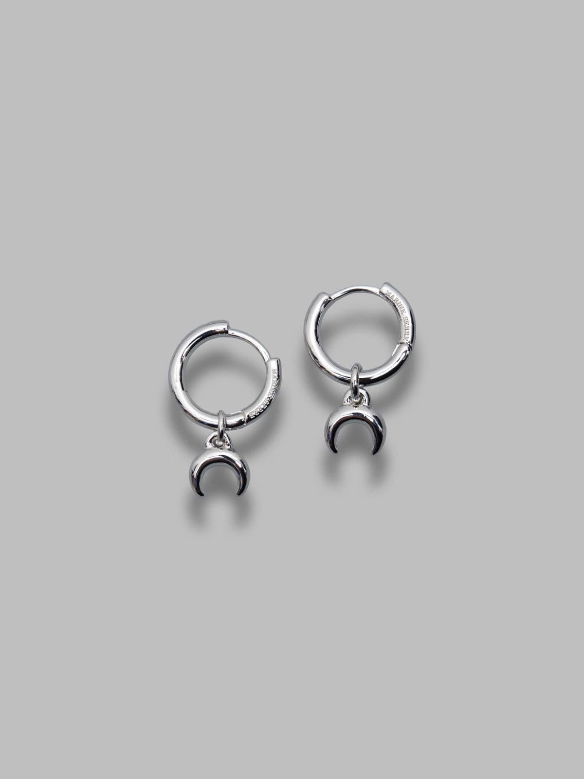 silver plated moon mini creoles