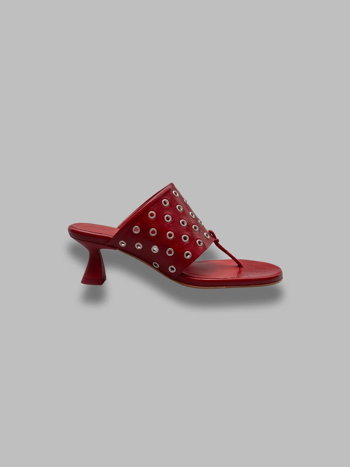 basket red eyelets sandals