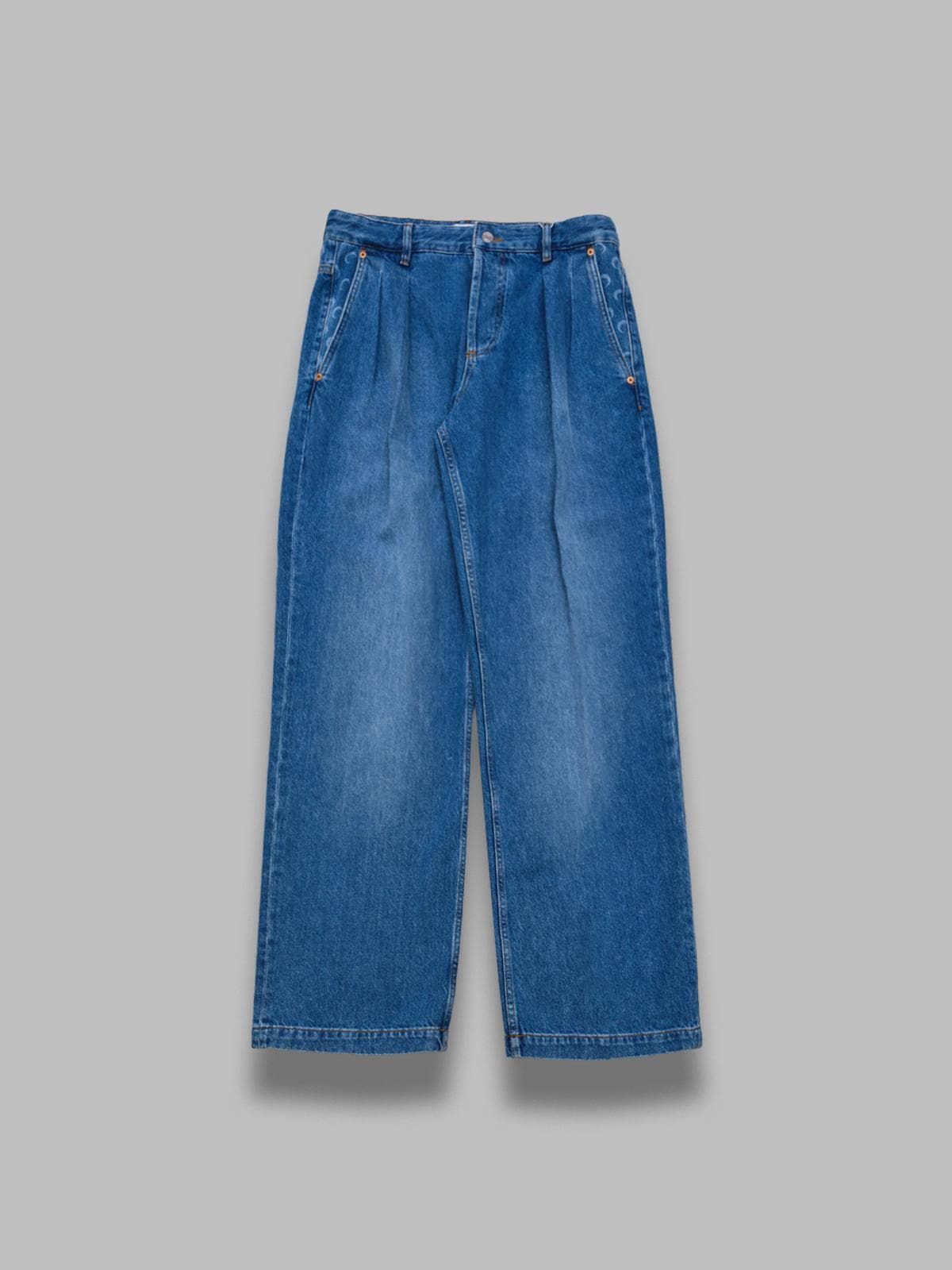 light blue denim straight jeans