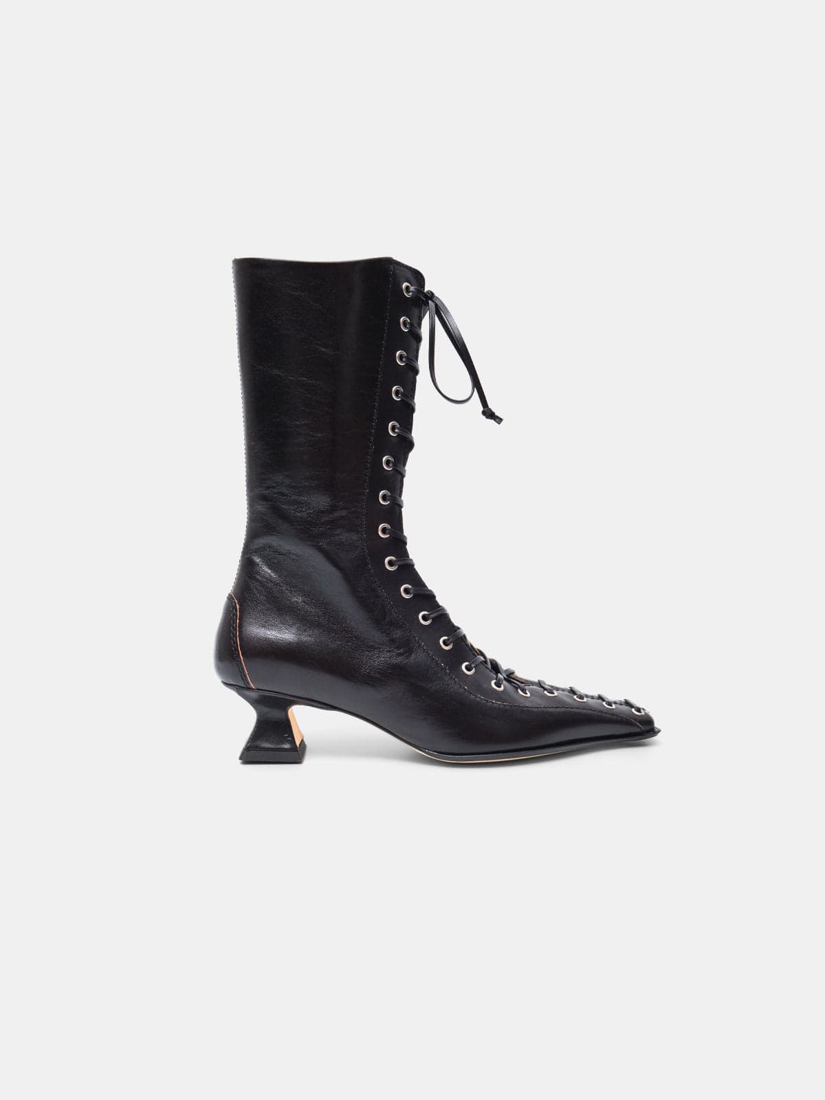 emile black lace ankle boots