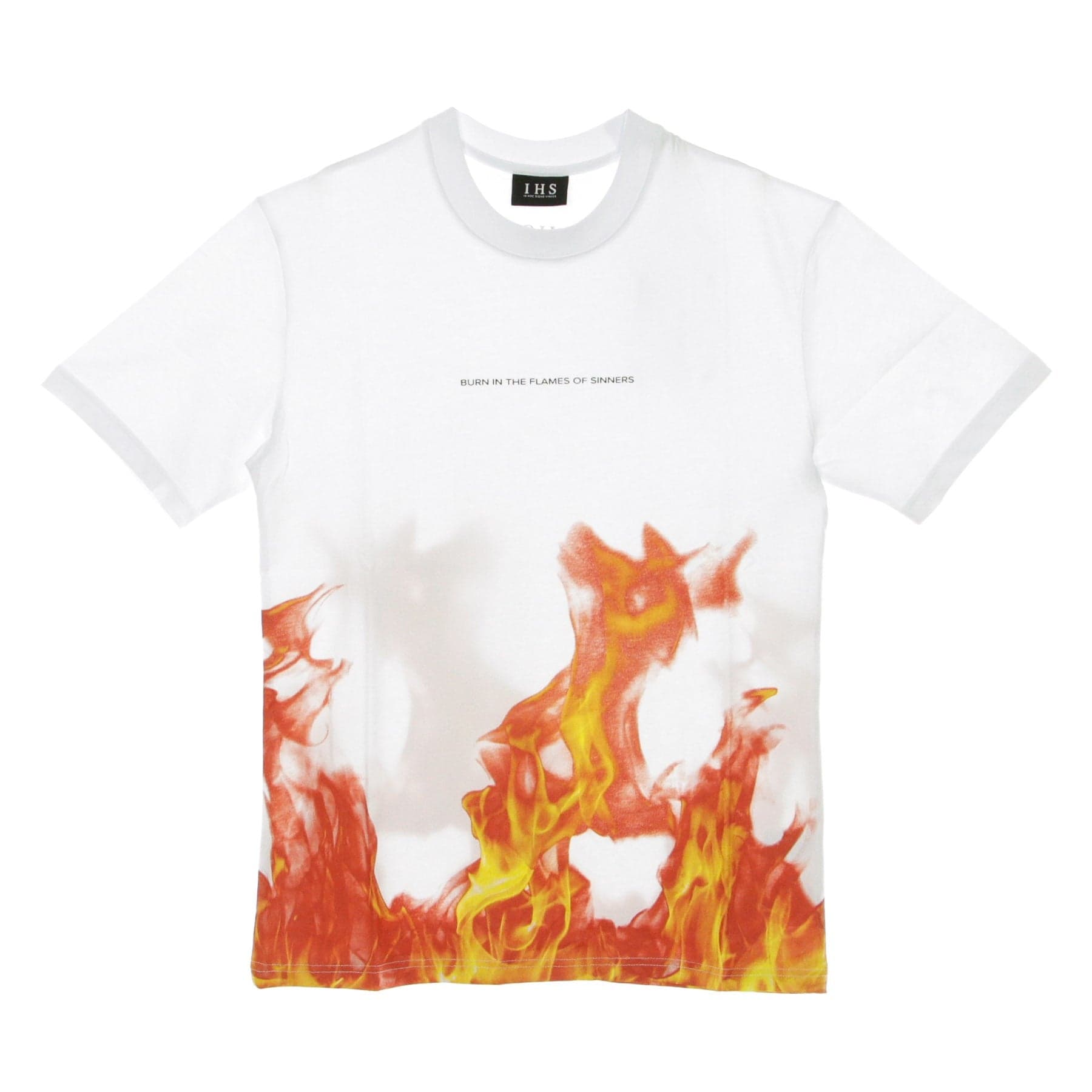 Men's T-shirt Flames White