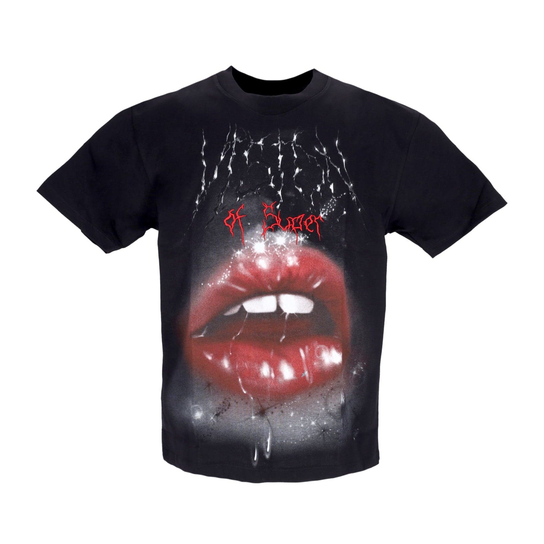 Men's Rock Mouth Print Tee Black T-Shirt