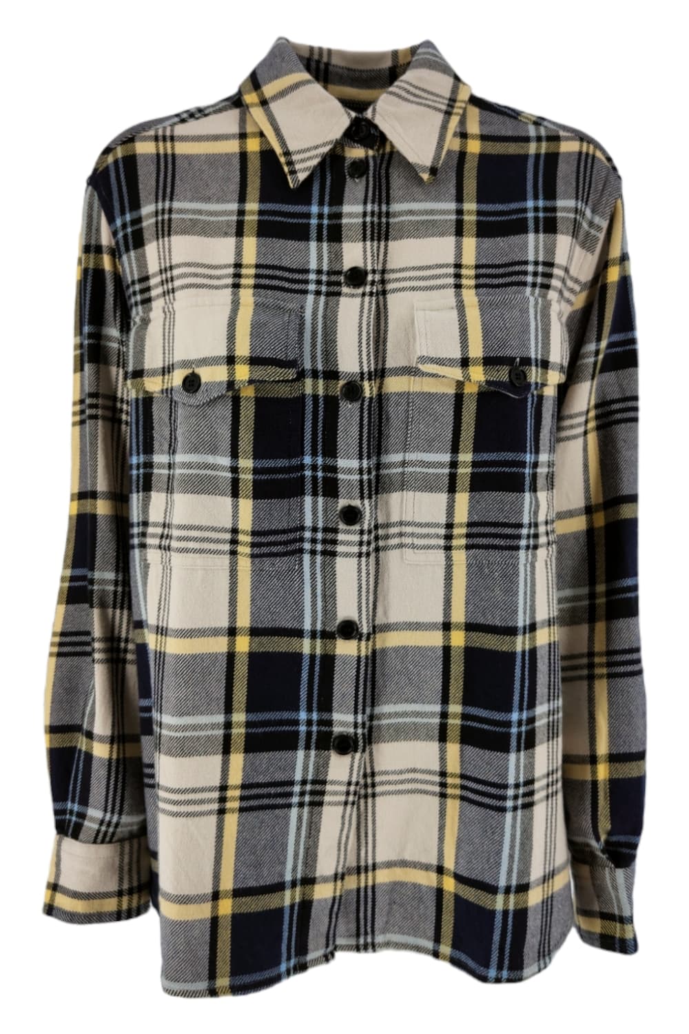 Aspesi Shirts Blue/yellow/ivory