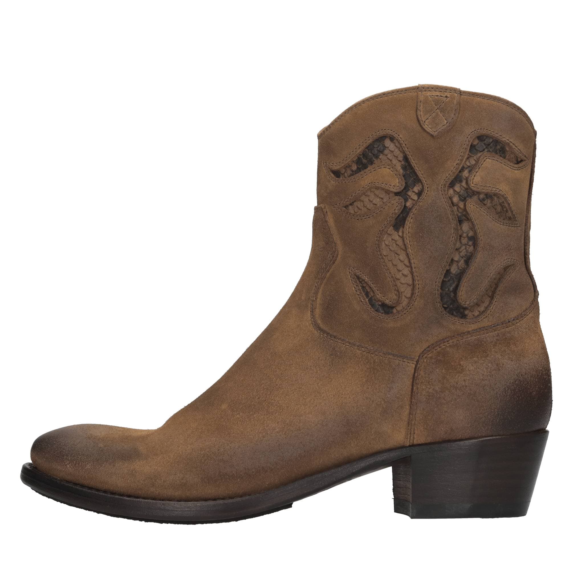 Suede cowboy boots — Brown