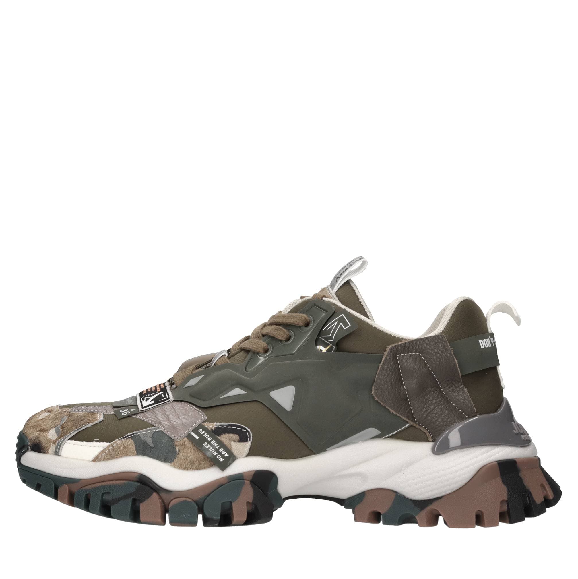 Multi-material sneakers — Multicolour