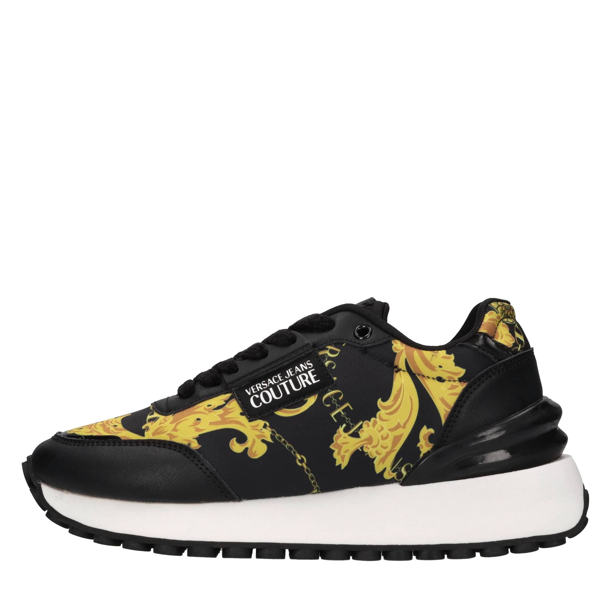 Sneakers made of leather, printed fabric — Multicolour