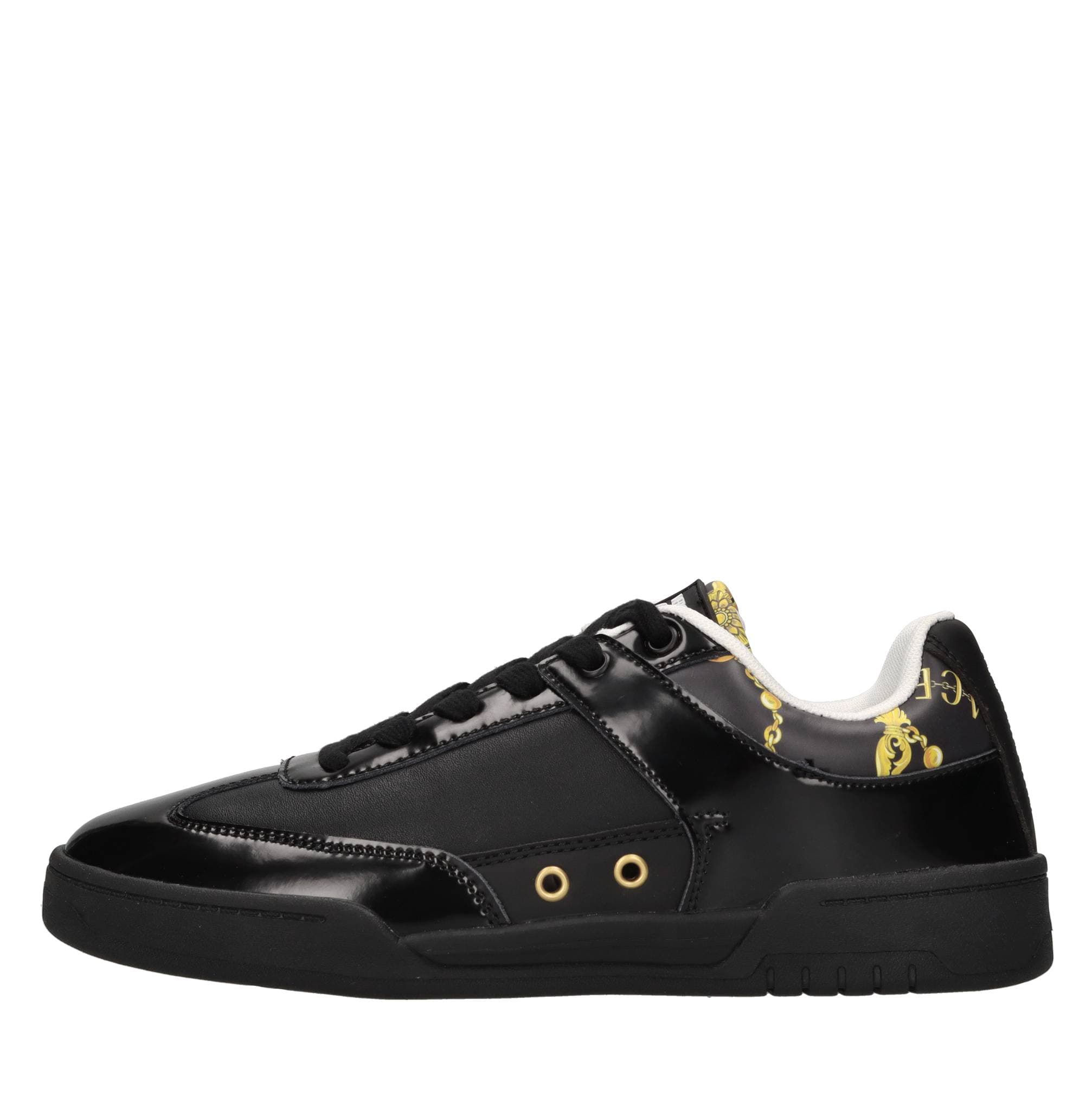 Sneakers in leather and faux leather — Black