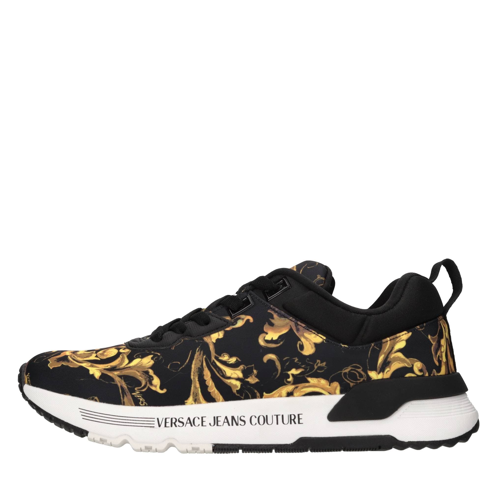 Faux leather and fabric sneakers — Multicolour