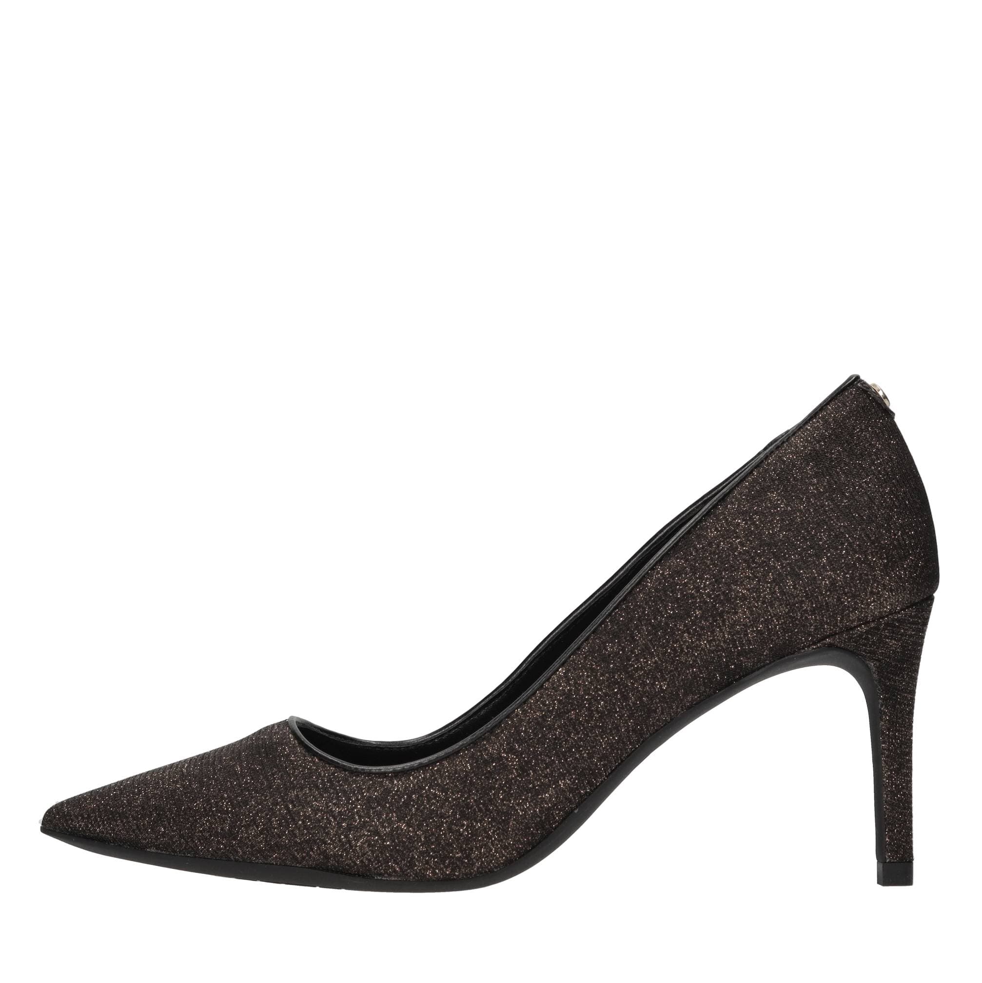 Glittery fabric pumps