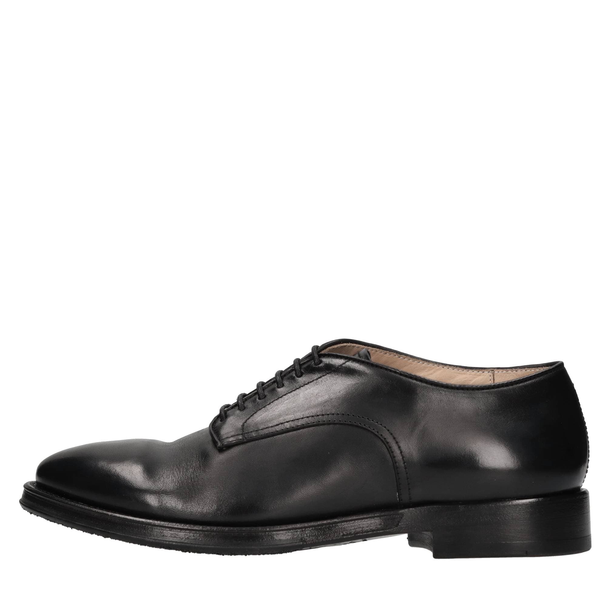 Handmade leather lace-ups — Black