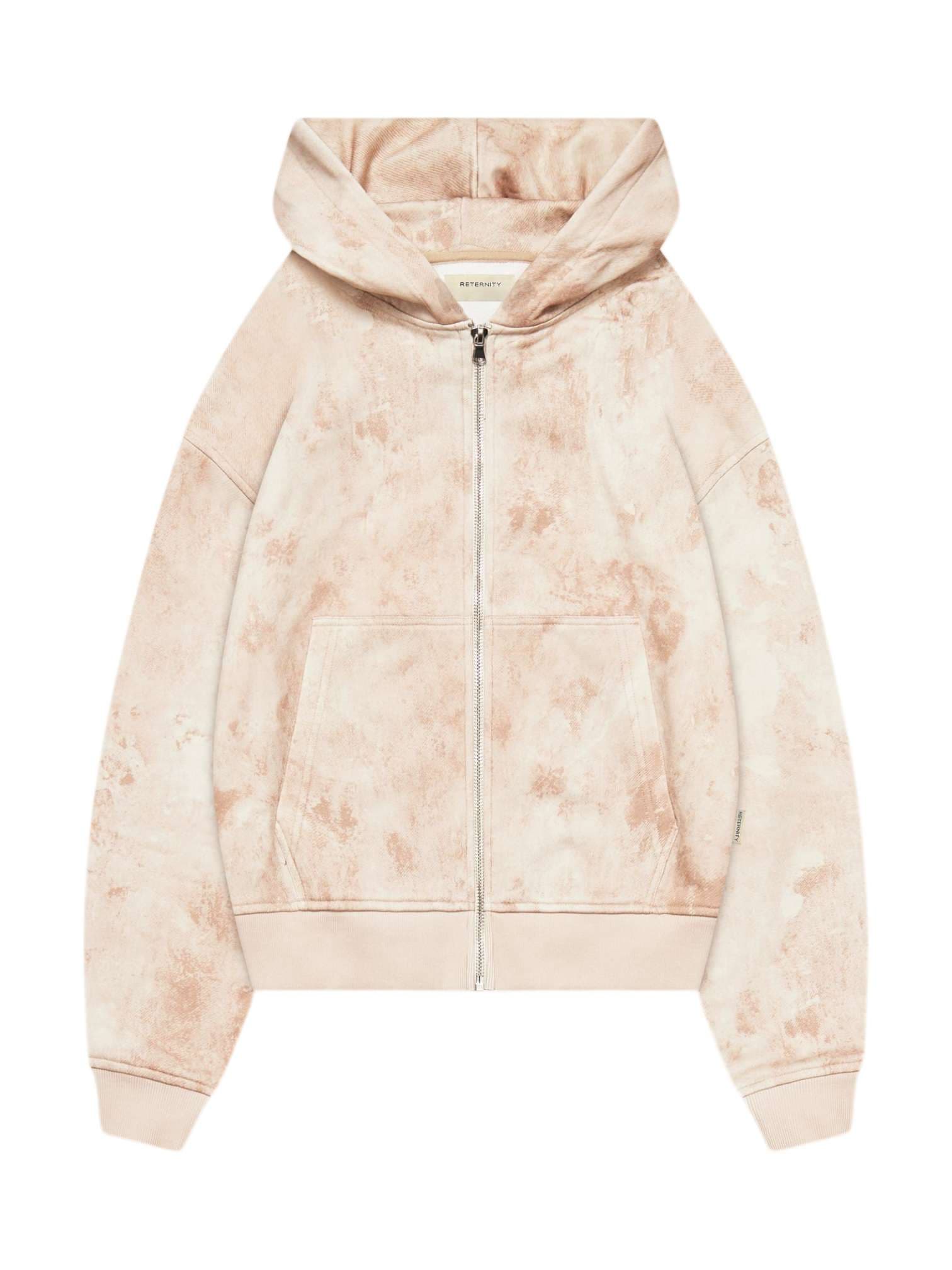 Reternity Deliria Zip Hoodie sweatshirt with hood and zip cropped fit - Sand