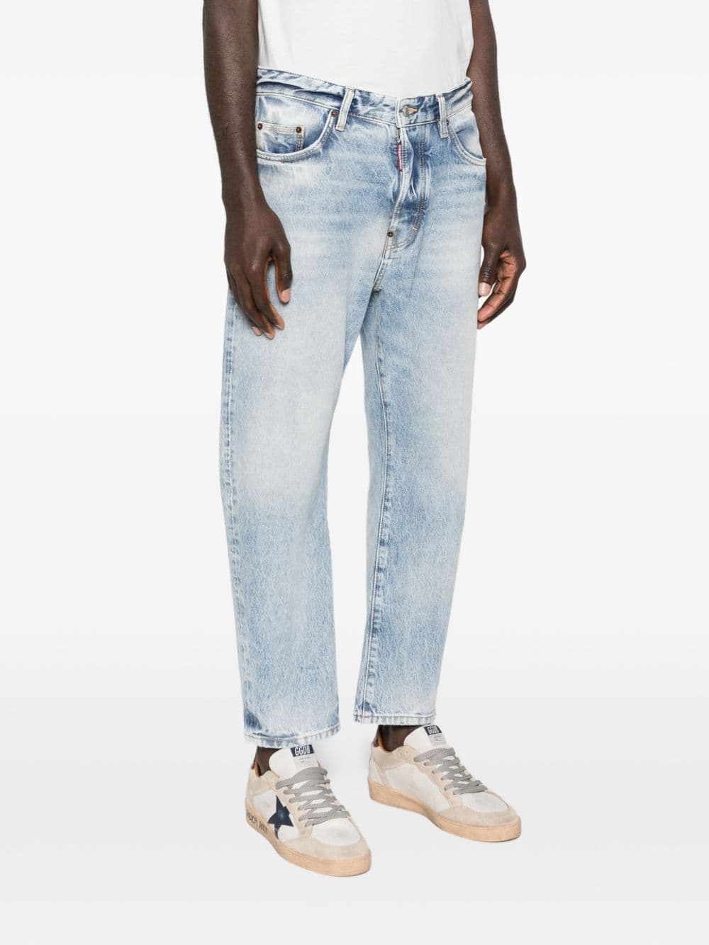 Dsquared2 blue pants bro distressed washing light