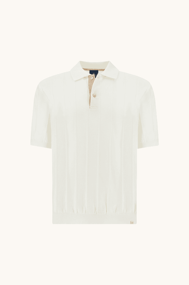 feather cotton pole with details in linen man light cream