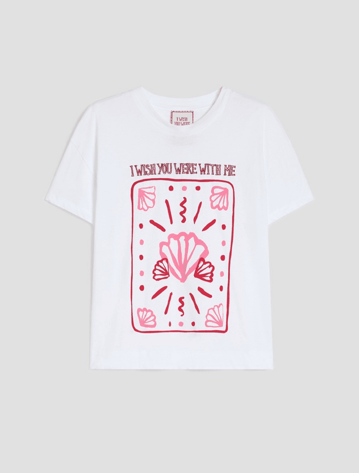 cotton t-shirt with white embroideries