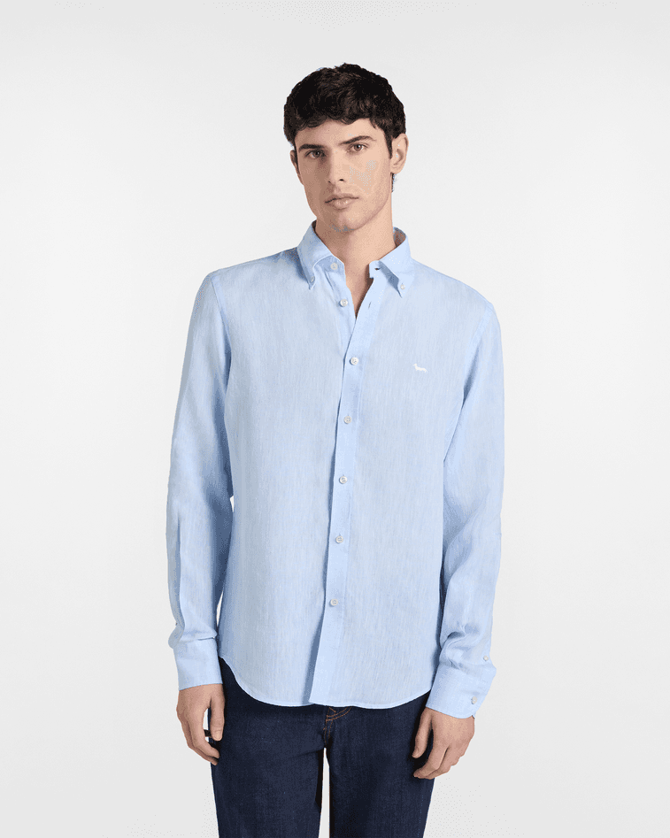 Pure linen regular fit men's shirt