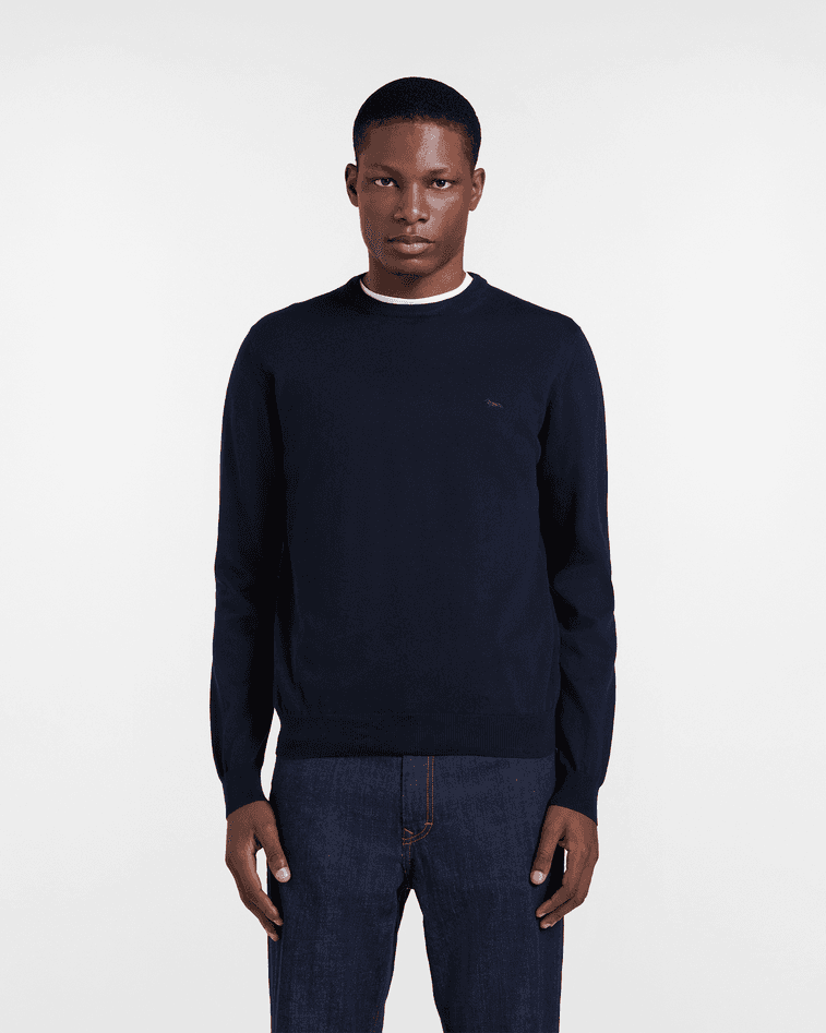 men's sweater blue navy cotton