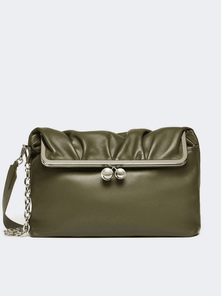 dark green woman nappa bag