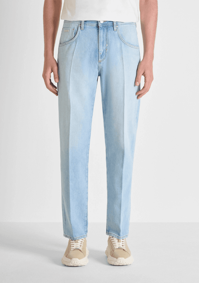 jeans relaxed fit man blue denim