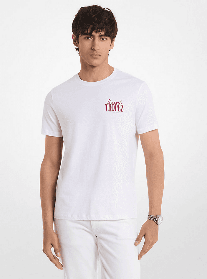 t-shirt saint tropez man white