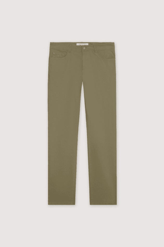 pants slim fit man dark green