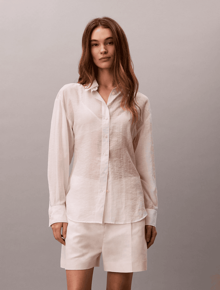 woven shirt with back white sand