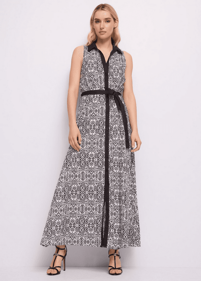 dress chemisier woman white-black