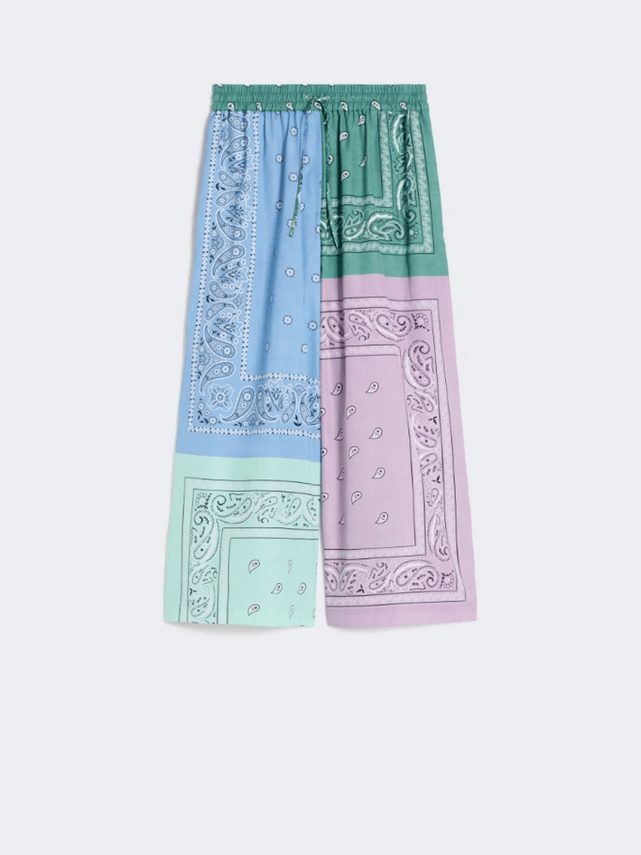 multicolor woman printed cotton trousers