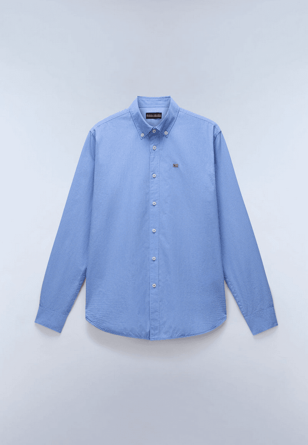 blue man blue shirt
