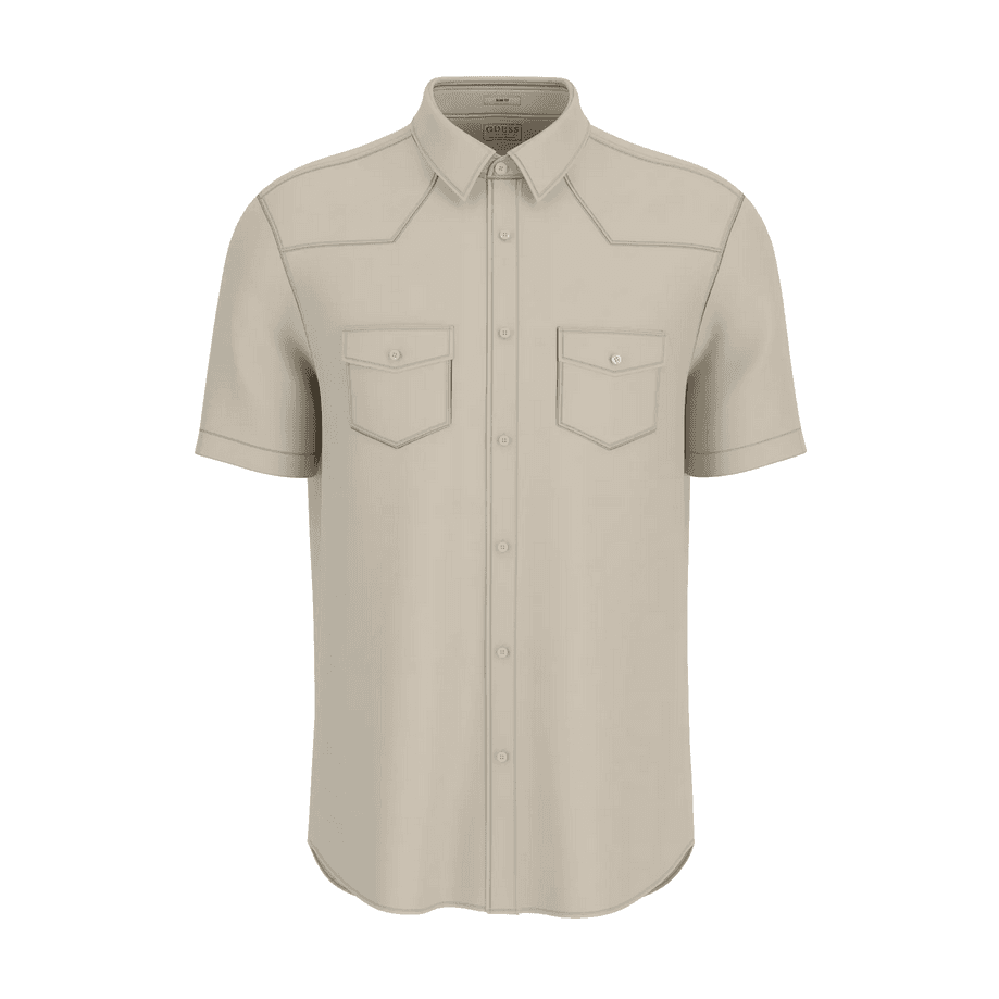 shirt western man beige