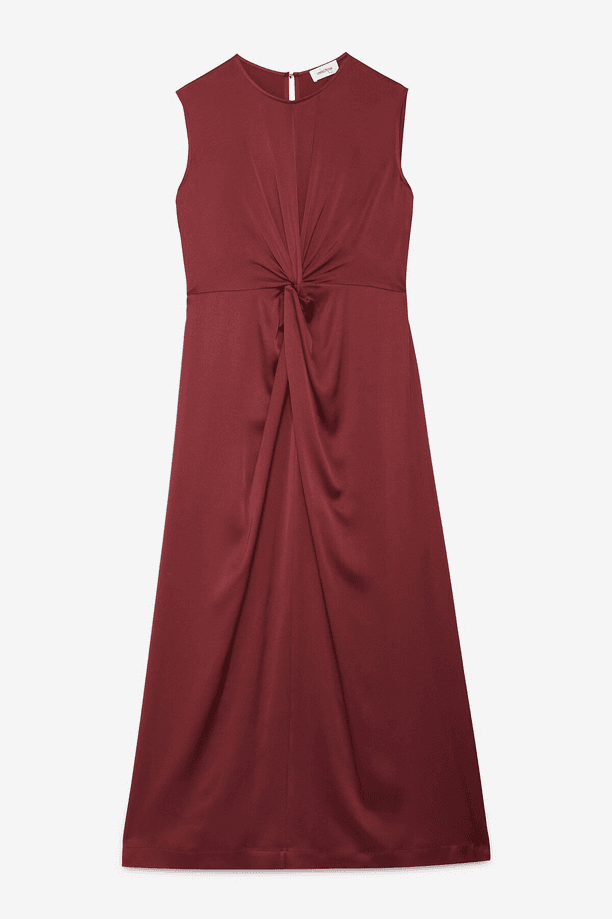 dress with knot woman merlot