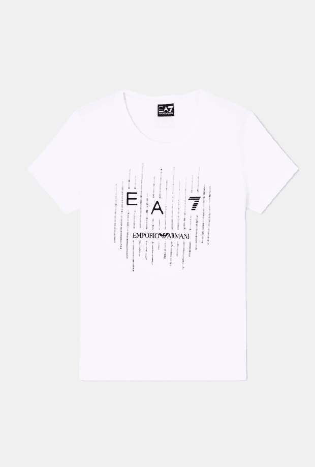 t-shirt with contrasting white woman logo