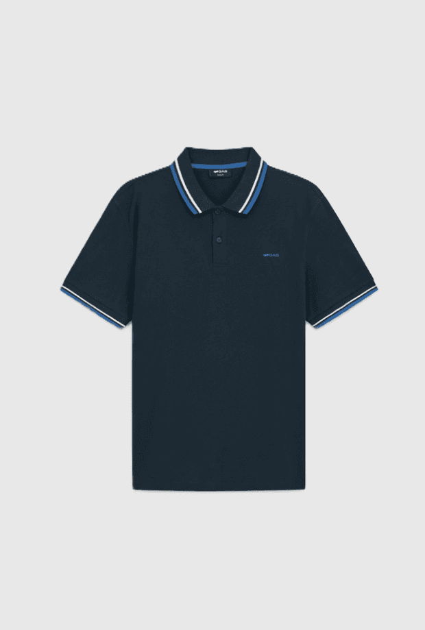 pole with contrast lines man navy blue