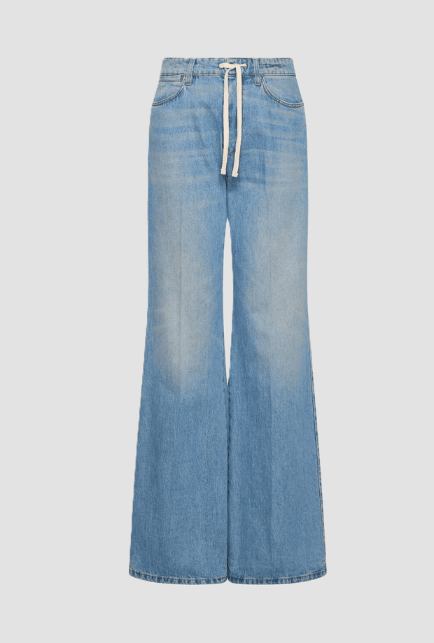 jeans wide leg with blue cord