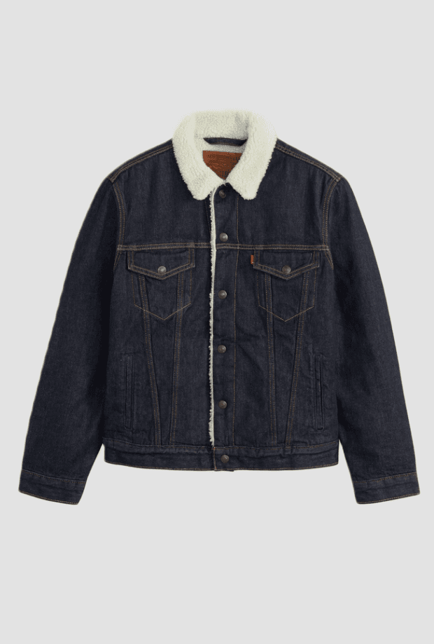 jacket sherpa trucker type iii man dark blue