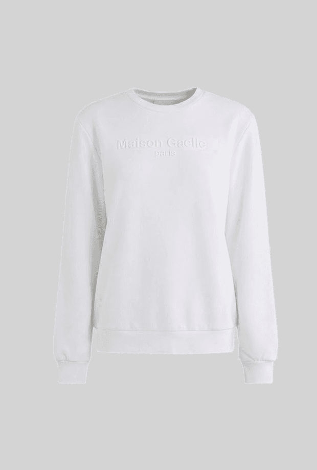 long sleeve paris sweatshirt with embossed logo