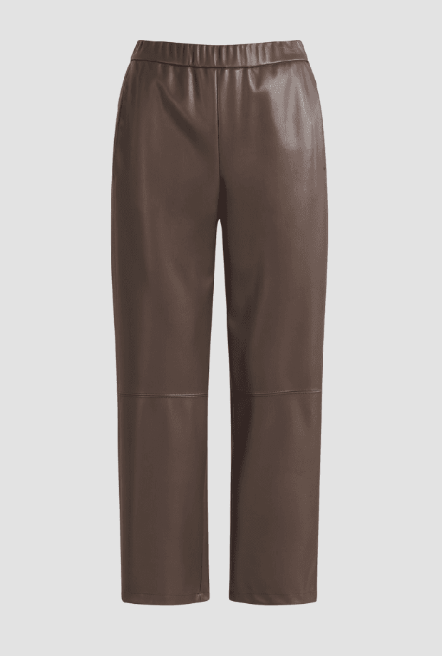 wide leg trousers in eco-leather woman blackberry head