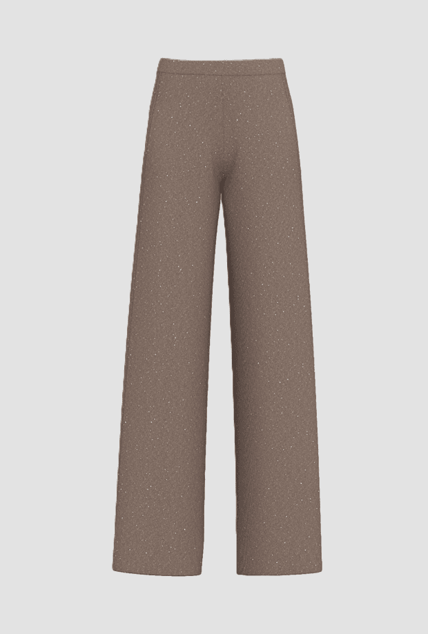 knitted trousers with sequin woman turtleneck