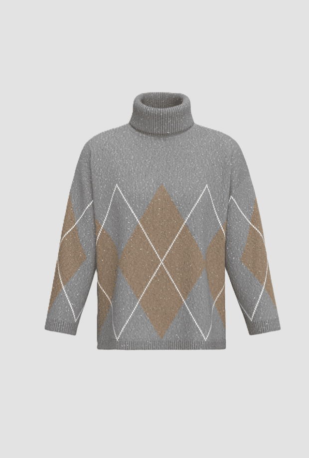 wool blend mesh with sequin woman silver